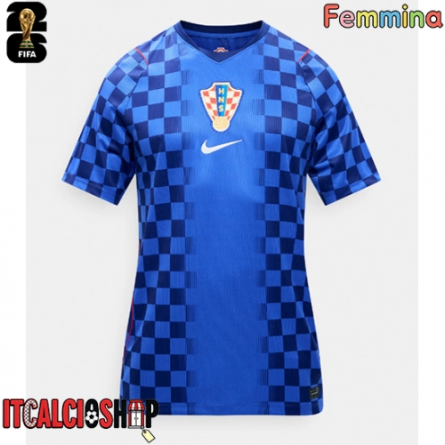 Croazia Seconda Maglia Femmina Mondiali 2026 Manica Corta